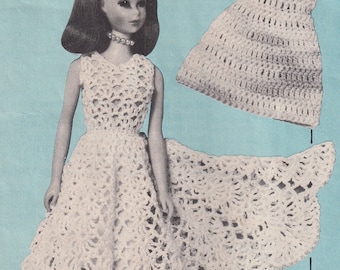 5 Vintage PDF Häkelanleitungen für Barbie Perlen Kleider Badeanzug Modepuppe Instant Download
