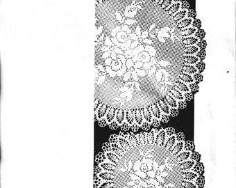 Vintage Filet Crochet Pattern Flower Doily Pattern In 2 Sizes  INSTANT DOWNLOAD PDF