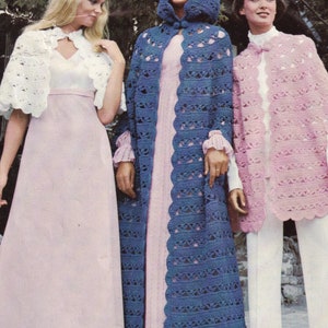 vintage Crochet PDF Pattern for Fashion Hooded Capes TÉLÉCHARGEMENT INSTANTANÉ