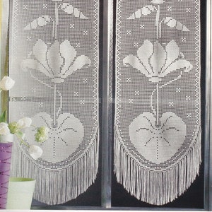 Filethakeln Im Groben Stil Filet Crochet Curtain Panels Digital Pattern PDF