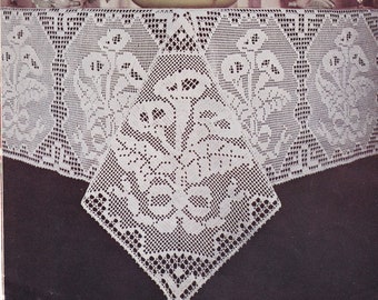 Vintage PDF Filet Crochet Tablecloth Calla Lily Blocks Vintage INSTANT DOWNLOAD