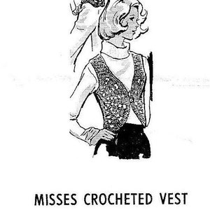 Vintage PDF Crochet Pattern to make Cute Crocheted Vest INSTANT DOWNLOAD