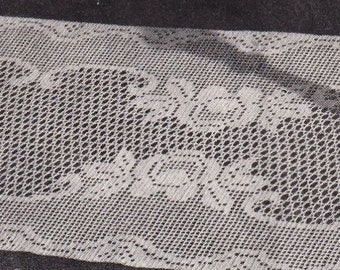 Patrón de crochet PDF Filet Crochet Reina del jardín Corredor Dresser Bufanda Descarga instantánea