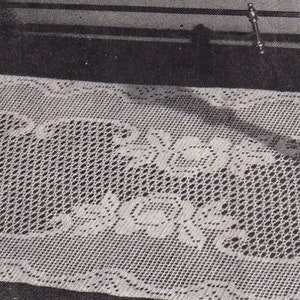 Crochet Pattern PDF Filet Crochet Queen of the Garden Runner Dresser Scarf Instant Download