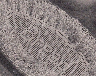 Vintage Crochet Digital Pattern for a Bread Tray Ruffled Doily Pattern PDF