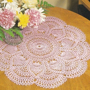 Vintage PDF Pattern for Crochet Pattern for Round Pink Pineapple Doily Instant Download