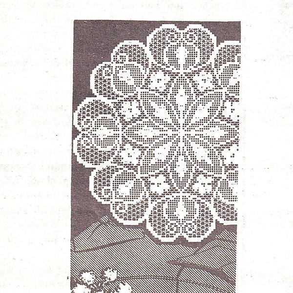 Vintage Filet Crochet Pattern PDF for Round Filet Flower Doily Centerpiece Large and Small Sizes Instant Download