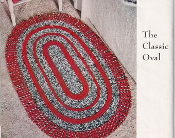 Vintage Crochet PDF Pattern for Classic Oval Throw Rug PDF