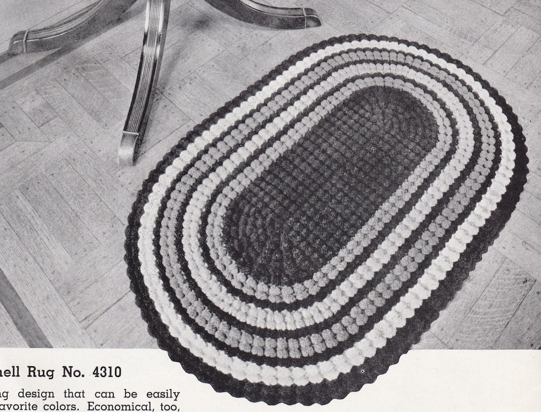 Vintage Crochet PDF Pattern for Oval Shell Throw Rug and Doily - Etsy