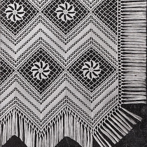 Vintage Crochet Pattern for Blocks and Bands Bedspread PDF  Instant Download