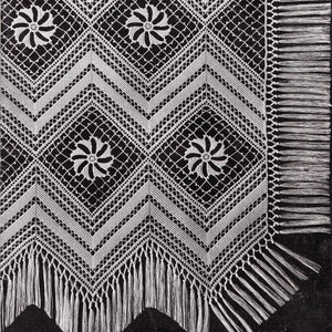 Vintage Crochet Pattern for Blocks and Bands Bedspread PDF  Instant Download