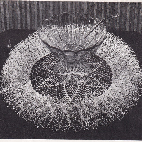 Vintage PDF Crochet Pattern For Doily Polestar Ruffled Centerpiece Pattern Instant Download