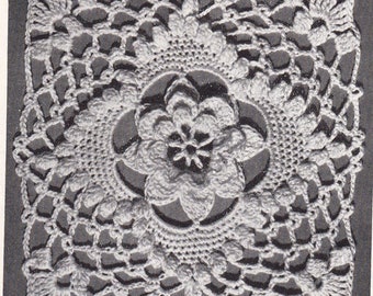 Vintage Crochet Pattern PDF for Irish Crochet Bedspread Motif Popcorn Stitch INSTANT DOWNLOAD