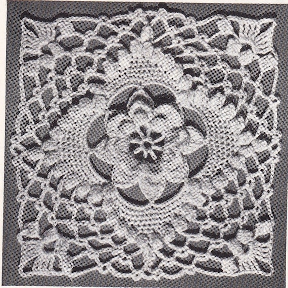 Vintage Crochet Pineapple Frosting Motif Bedspread PATTERN ONLY