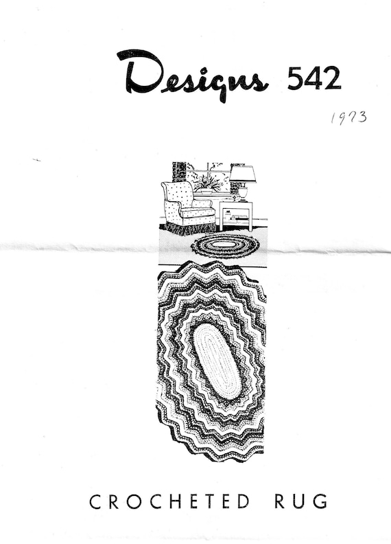 Vintage Crochet PDf Pattern for Crocheted Rug INSTANT DOWNLOAD PDF