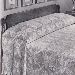 Vintage PDF Pattern for Crocheted Evening Star Bedspread INSTANT DOWNLOAD