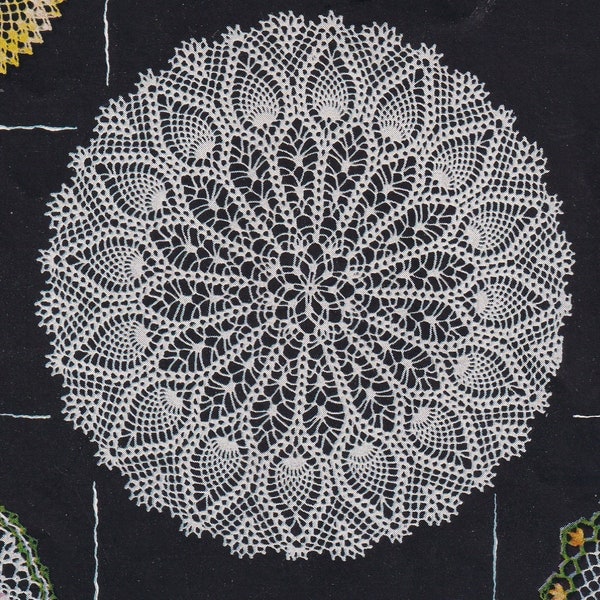 Vintage Crochet Digital Pattern For 21 Inch Round Pineapple Doily Pattern PDF