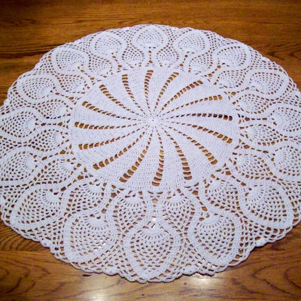 Crochet Napperon ananas blanc table cuisine et salle à manger décor 18 "nappe