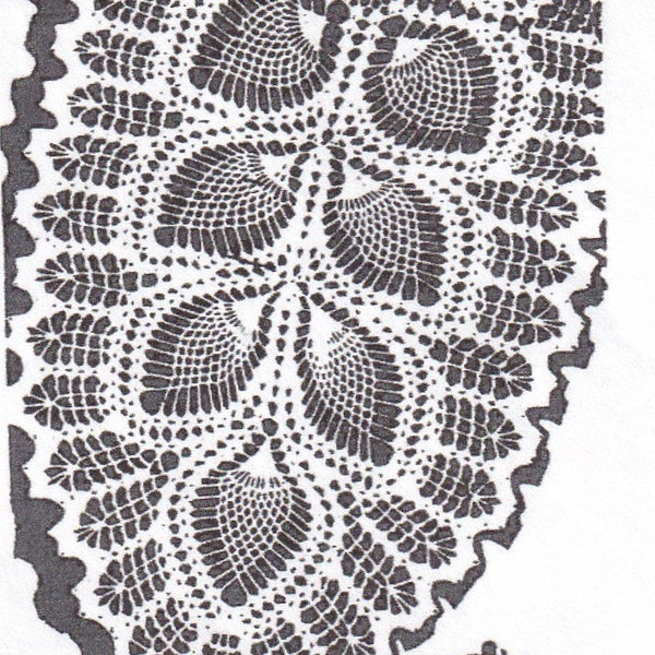 Vintage Pattern Crochet Pineapple Runner Dresser Scarf Centerpiece INSTANT DOWNLOAD PDF