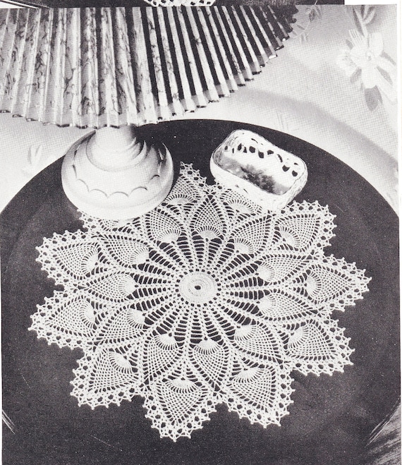 Vintage Crochet Pattern forTraditional Pineapple Doily PDF INSTANT DOWNLOAD