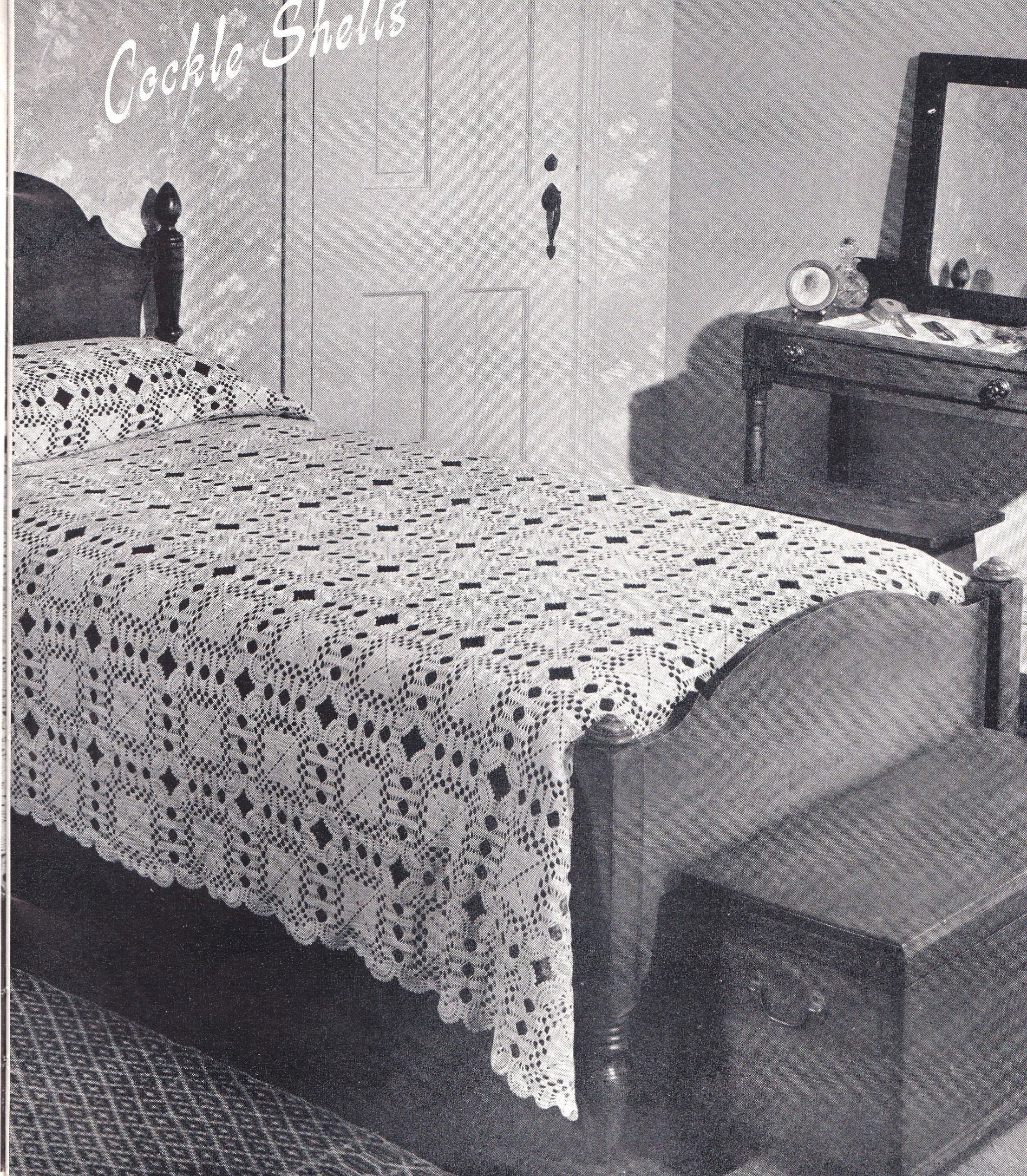 Vintage Crochet Pattern PDF for Cockle Shell Bedpread Motifs Instant ...