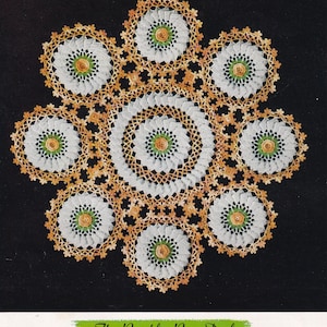 Vintage PDF Crochet Pattern Doily Centerpiece Rambler Rose Instant Download