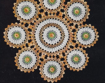 Vintage PDF Crochê Padrão Doily Central Rambler Rose Download instantâneo