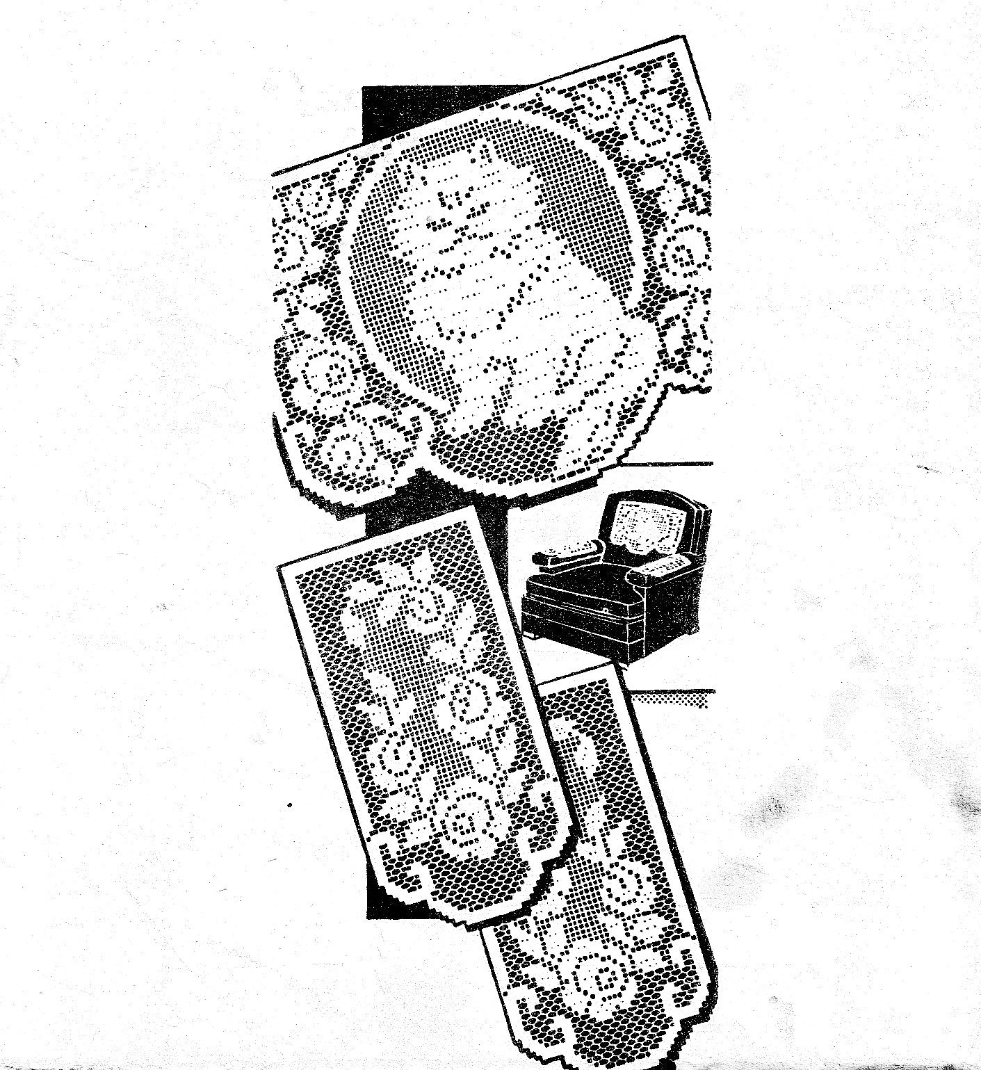 Vintage Filet Crochet Pattern for Kitten Cat Chair Set