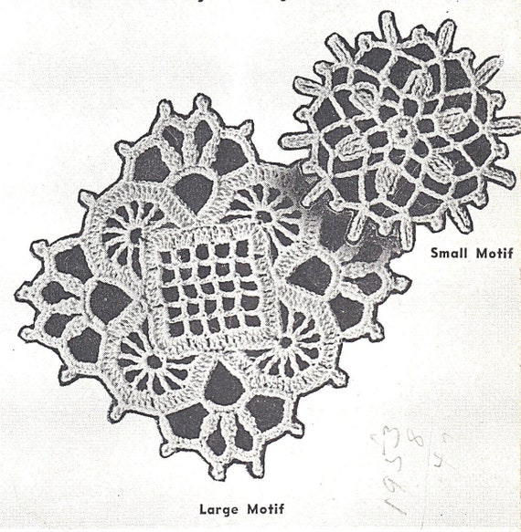 Vintage Crochet PATTERN to make Pineapple Pinwheel Star Design Motif Bedspread