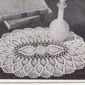 Vintage Crochet Pattern for Oval Pineapple Doily INSTANT DOWNLOAD PDF