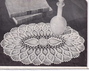 Vintage Crochet Pattern for Oval Pineapple Doily INSTANT DOWNLOAD PDF