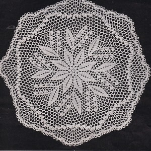 Vintage Digital Crochet Pattern of Lily Of The Valley Round Doily Pattern PDF