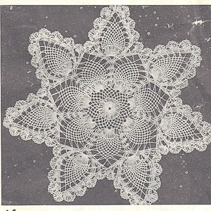 Vintage Crochet Pattern PDF for Pineapple Doily Centerpiece Instant Download