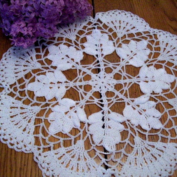 Crochet Doily 12" Round Tabletop Kitchen and Dining Home Decor