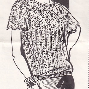 Vintage Crochet Pattern PDF for Drawstring Pullover Pineapple Top Blouse Instant Download