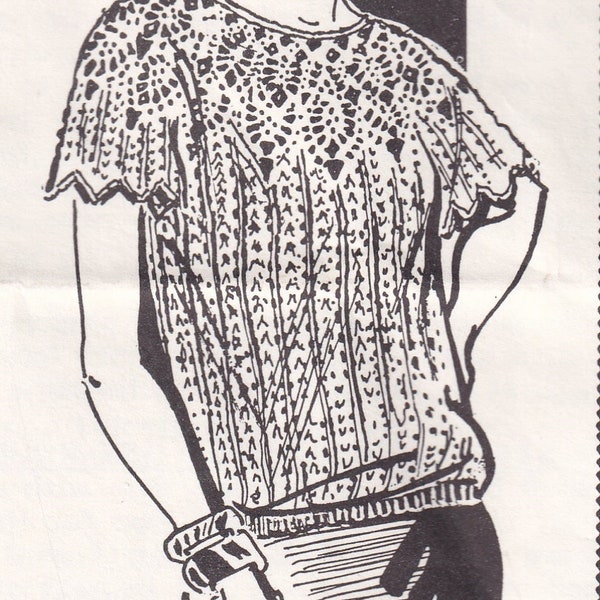 Vintage Crochet Pattern PDF for Drawstring Pullover Pineapple Top Blouse Instant Download