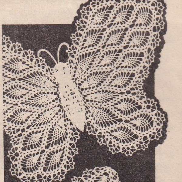Vintage Crochet Pattern PDF for Butterfly Chair Set Pineapple Stitch INSTANT DOWNLOAD