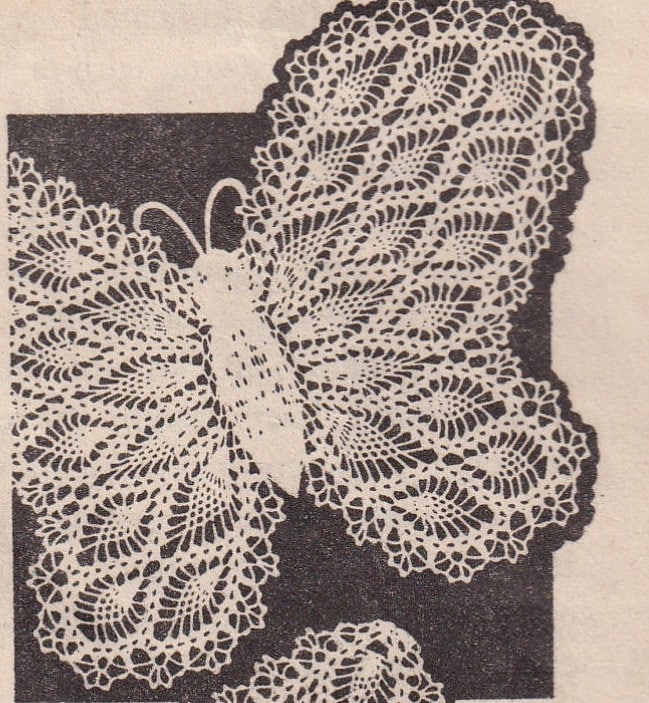 Vintage for Butterfly Chair Set Pineapple Stitch