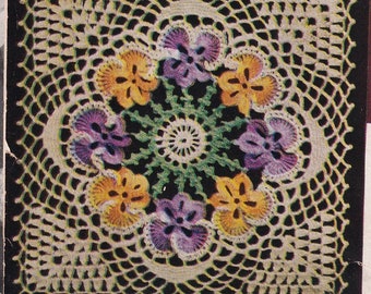 Vintage Pansy Motif to Make Bedspread Digital Pattern PDF INSTANT DOWNLOAD