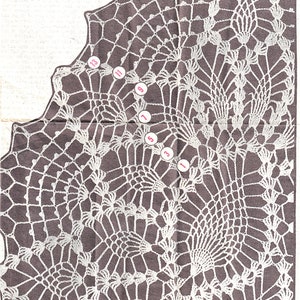 Vintage Crochet Pattern PDF for 7290 Oval Pineapple Doily Runner Scarf Instant Download image 3