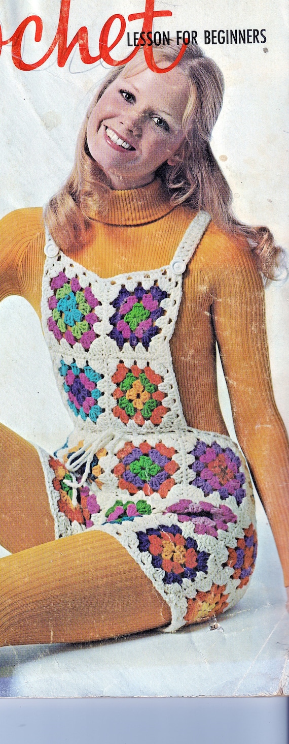 70 s Crochet Pattern for Beginners Shortalls Bib Overalls With