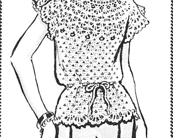 Vintage Häkelanleitung für gehäkeltes Top oder Überbluse Sofort Download PDF