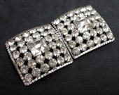 Antique Clear Paste Buckle Square Miniature Double Buckle