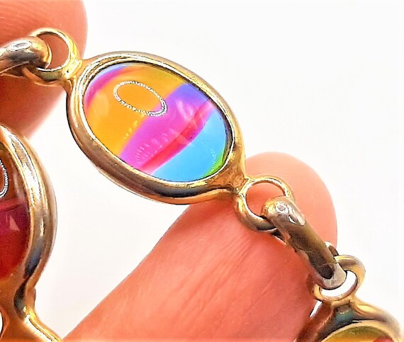 Signed 'Sarah Coventry' Bracelet... Rainbow Iris … - image 8