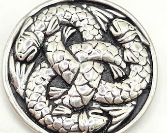 Celtic Viking Snake Brooch: Signed 'Conquest' c.1990s Vintage