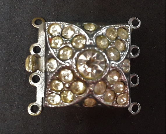 Original 1950s 1 x Vintage Box Clasp 5-Strand Gold OR Silver Tone