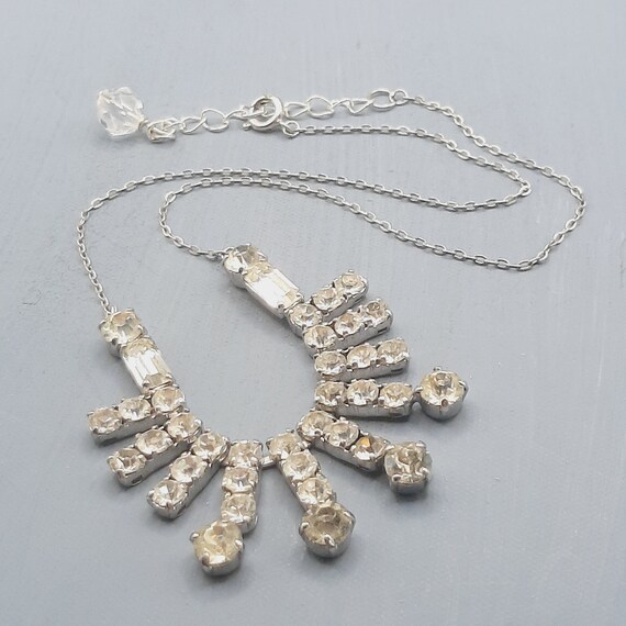Dainty Clear Glass Diamante Necklace... Bright Sp… - image 2