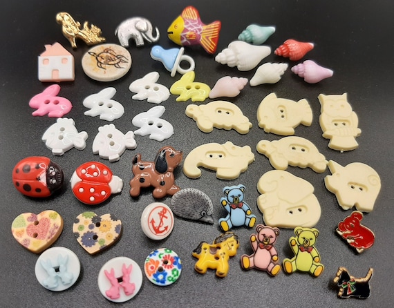 Buy 40x Mixed Novelty Children s Buttons Cute Kids Buttons