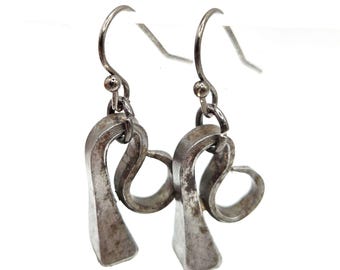 Vintage Horseshoe Nail Earrings: Handmade Repurposed