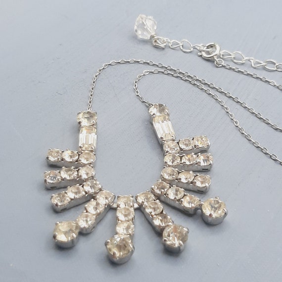 Dainty Clear Glass Diamante Necklace... Bright Sp… - image 3